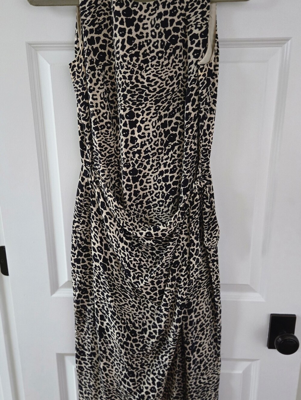 Spenser Jeremy 100% Silk Leopard Print Sleeveless Midi Sheath Dress Size 6